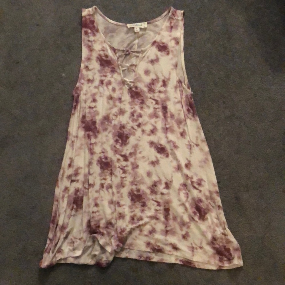 Size small pink and white tank top